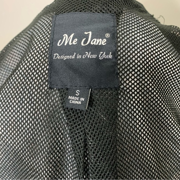 Me Jane Cropped Hooded Windbreaker Bomber Jacket Pink Black Snake Print Sz Small - Picture 10 of 12